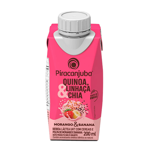 Bebida com Cereais Morango & Banana Piracanjuba 200ml